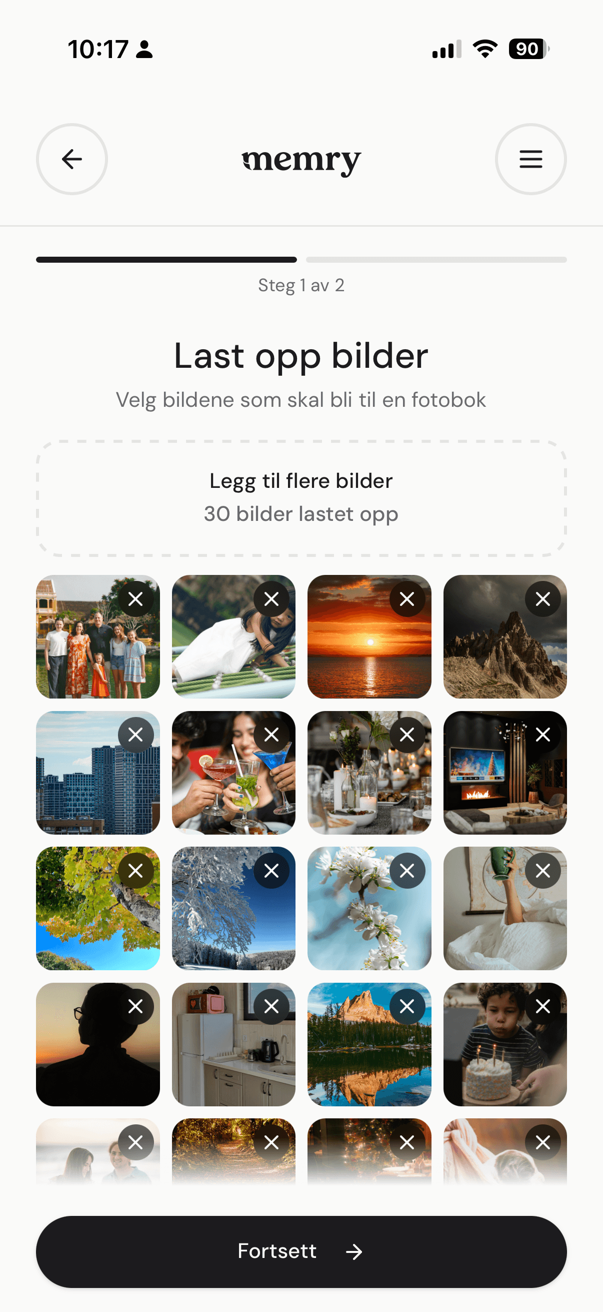 Memry: Last opp bilder
